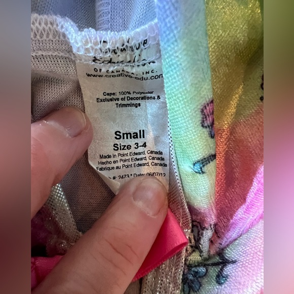 Creative Education Multi-Color Velvety Pastel Fairy Wing Cape - Toddler Size 3-4 - Picture 4 of 6